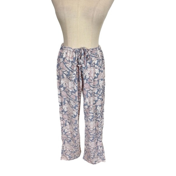 Pax Philomena Laura Floral Gray Block Print Long Sleeve Pajamas Set - Picture 6 of 12